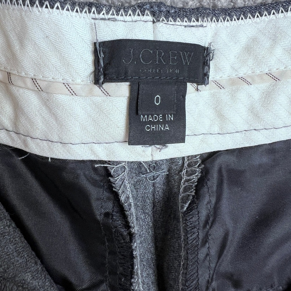 J.Crew Wool Dress Pants Womens Size 0 100% Wool Vitale Barberis Canonico Grey - Picture 9 of 12